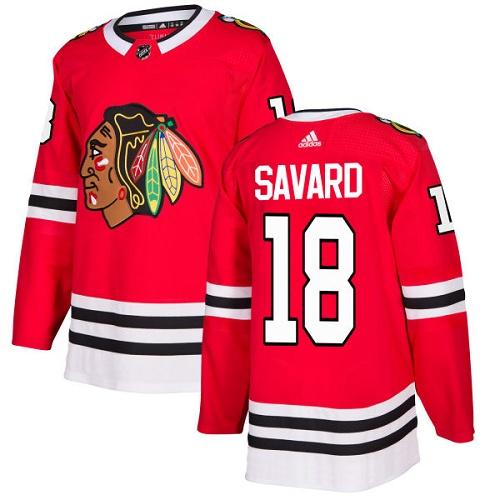 Adidas Men Chicago Blackhawks #18 Denis Savard Red Home Authentic Stitched NHL Jersey->chicago blackhawks->NHL Jersey